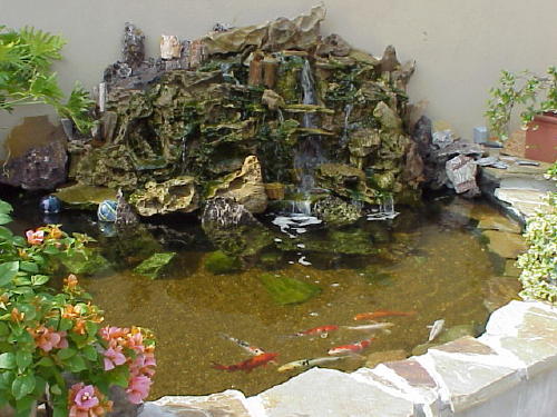 Two large pumps provide the power to the waterfalls